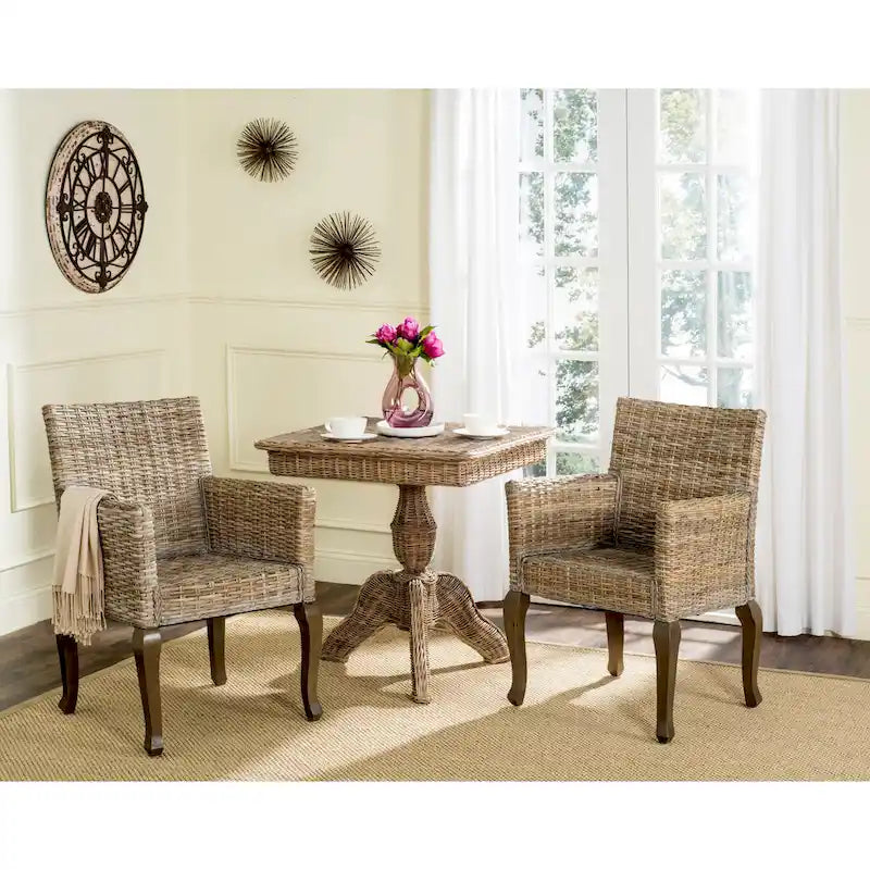 SAFAVIEH Alearda Sedia da Pranzo Naturale (Set di 2) - 23 x 24.4 x 34 - 23Lx24Px34H