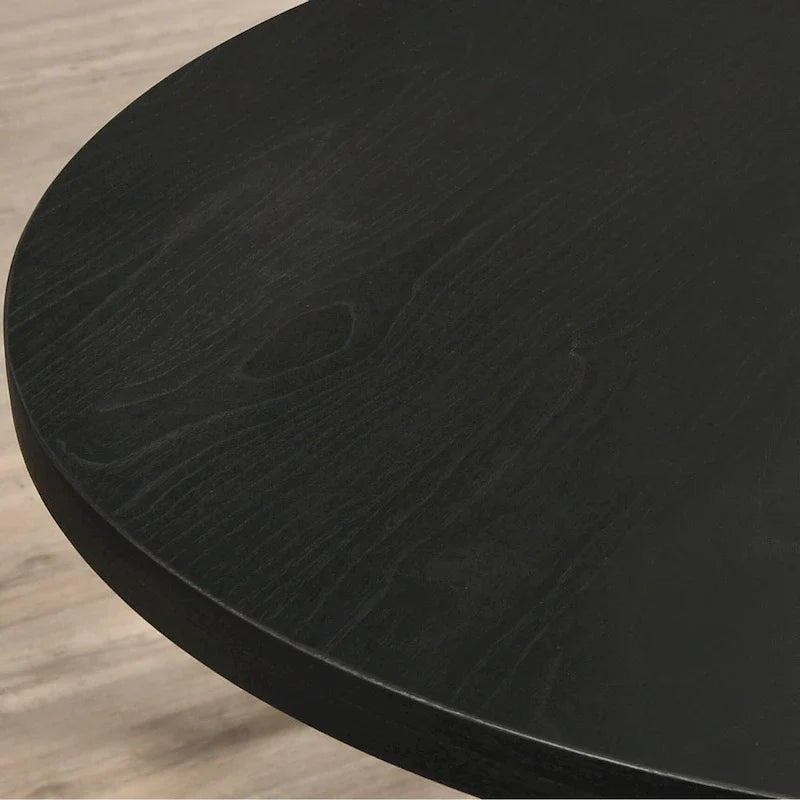 Set da pranzo da 5 pezzi, set di mobili da cucina in legno, tavolo rotondo con base a piedistallo incrociato e 4 sedie trapuntate