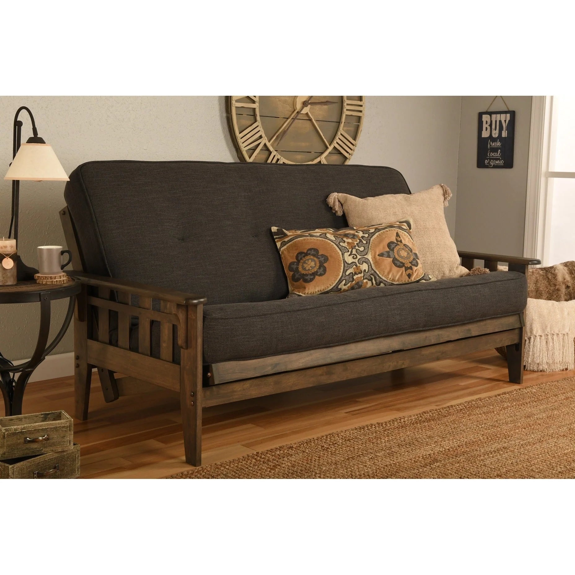 Set Futon Somette Tucson Full-size Noce Rustico con Materasso