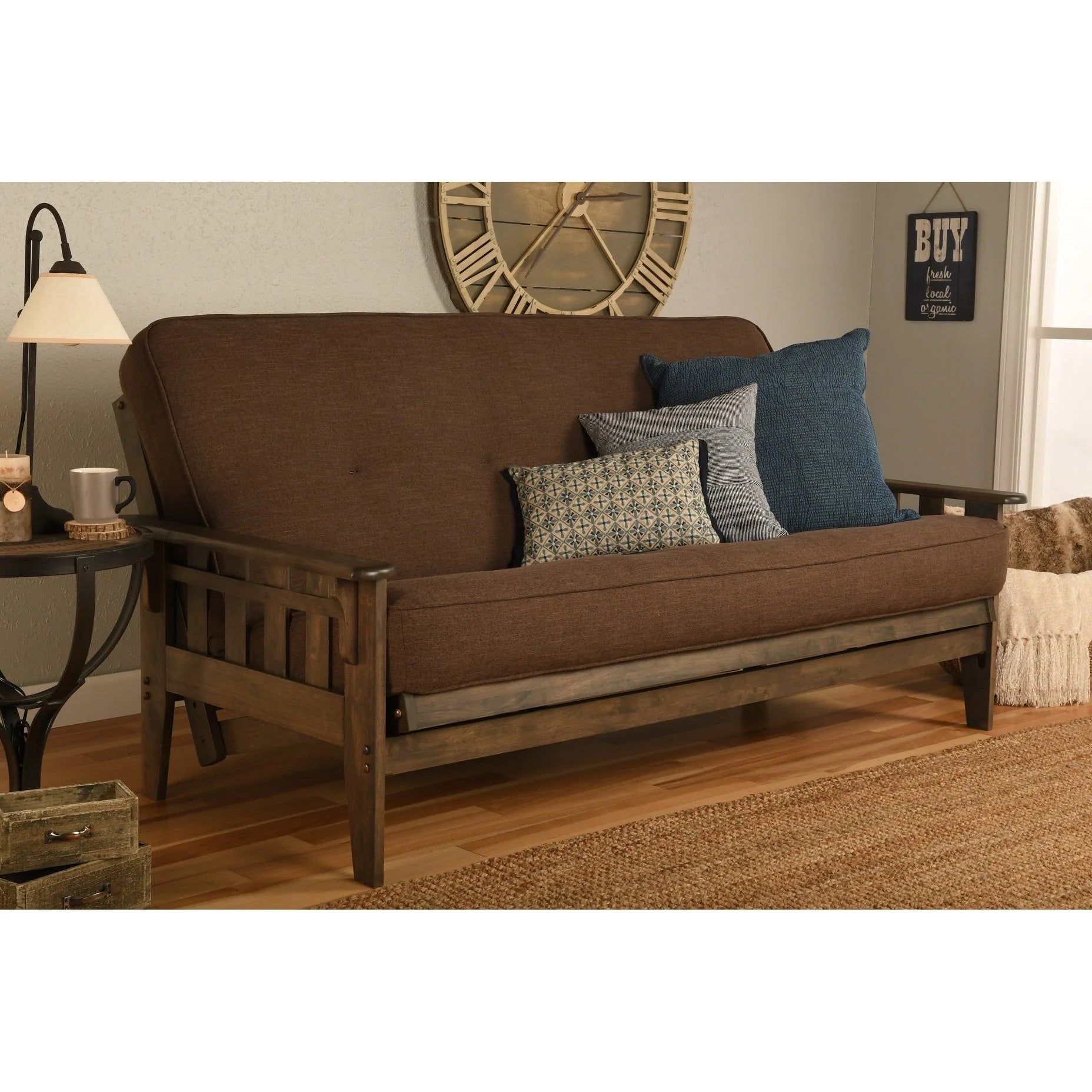 Set Futon Somette Tucson Full-size Noce Rustico con Materasso