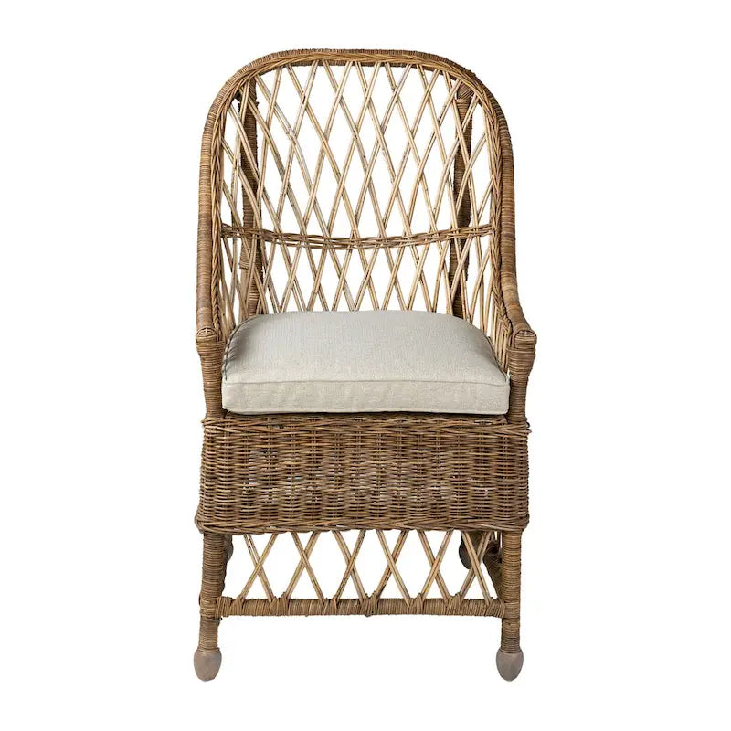 Sedia da pranzo imbottita Bayside Curvilinear Rattan di East at Main - 22x23x39