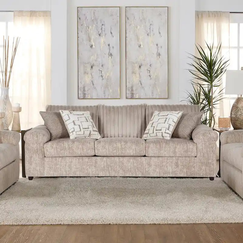 Set divano, divanetto e poltrona Cuddle in velluto a coste larghe Nason di Roundhill Furniture