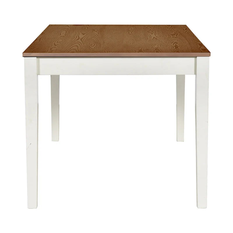 Set da pranzo di 6 pezzi in legno con 4 sedie e panca, tavolo con cassetto
