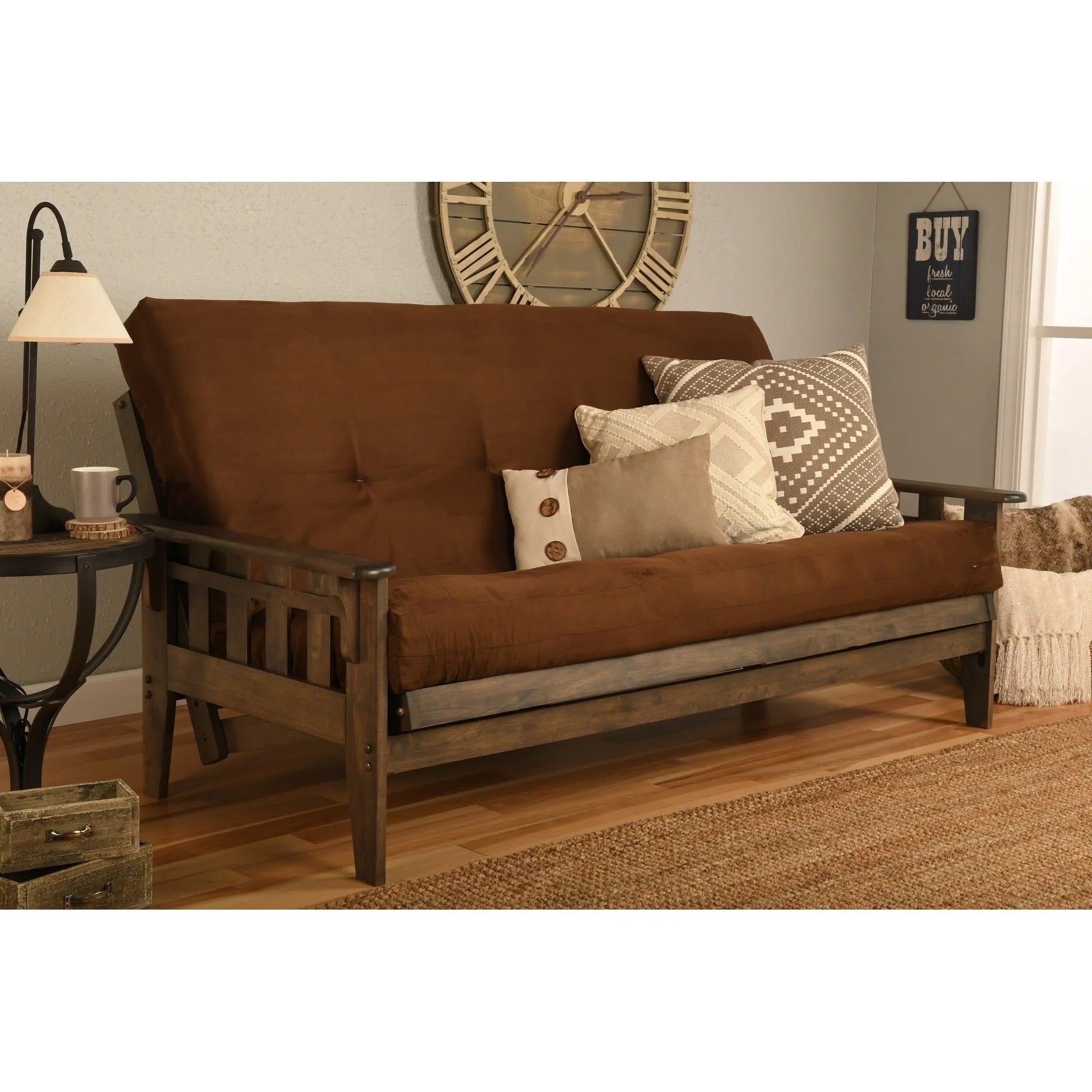 Set Futon Somette Tucson Full-size Noce Rustico con Materasso