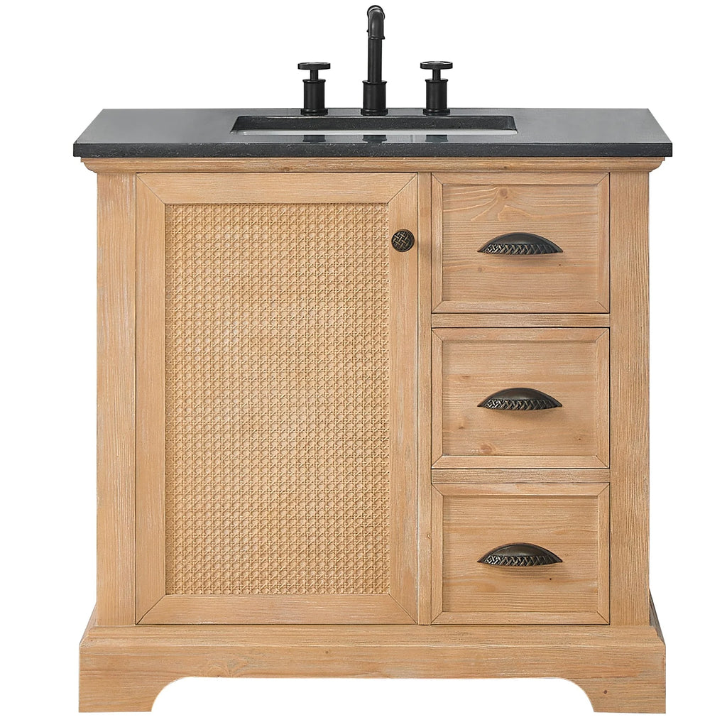 Mobile bagno Hervas con top in marmo naturale senza specchio