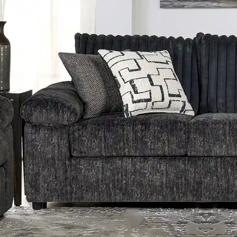 Set divano, divanetto e poltrona Cuddle in velluto a coste larghe Nason di Roundhill Furniture