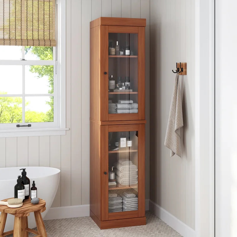 Mobiletto da bagno 16,5" in legno massello al 100% con ante opzionali di Palace Imports