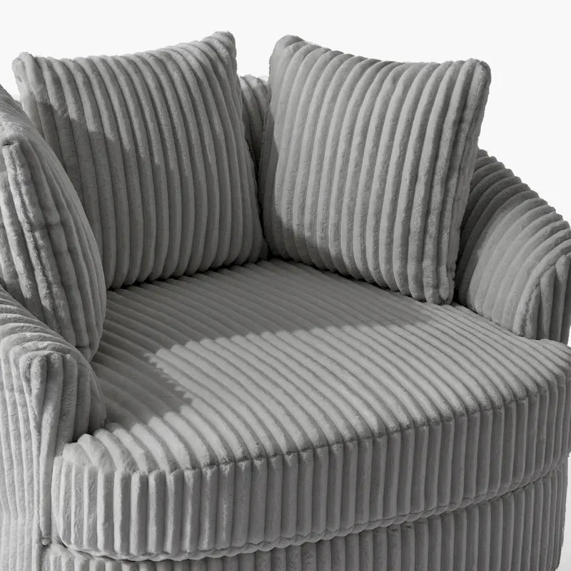 DREAMSIDEA Set di 2 poltrone a botte girevoli con braccioli incassati e rivestimento sfoderabile