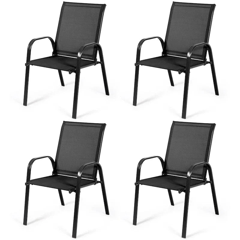 Costway Set 4 Sedie da Giardino Patio Esterno con Braccioli - Vedi Dettagli