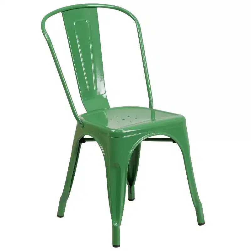 Flash Furniture Tavolo Rotondo in Metallo da 30 per Interni/Esterni di Grado Commerciale con 2 Sedie da Bar