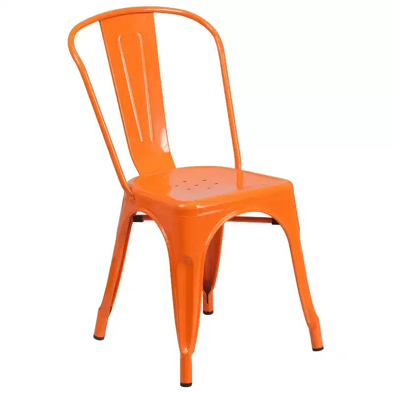 Flash Furniture Tavolo Rotondo in Metallo da 30 per Interni/Esterni di Grado Commerciale con 2 Sedie da Bar
