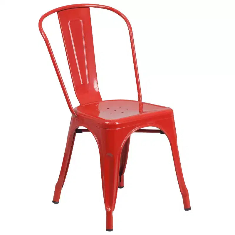 Flash Furniture Tavolo Rotondo in Metallo da 30 per Interni/Esterni di Grado Commerciale con 2 Sedie da Bar