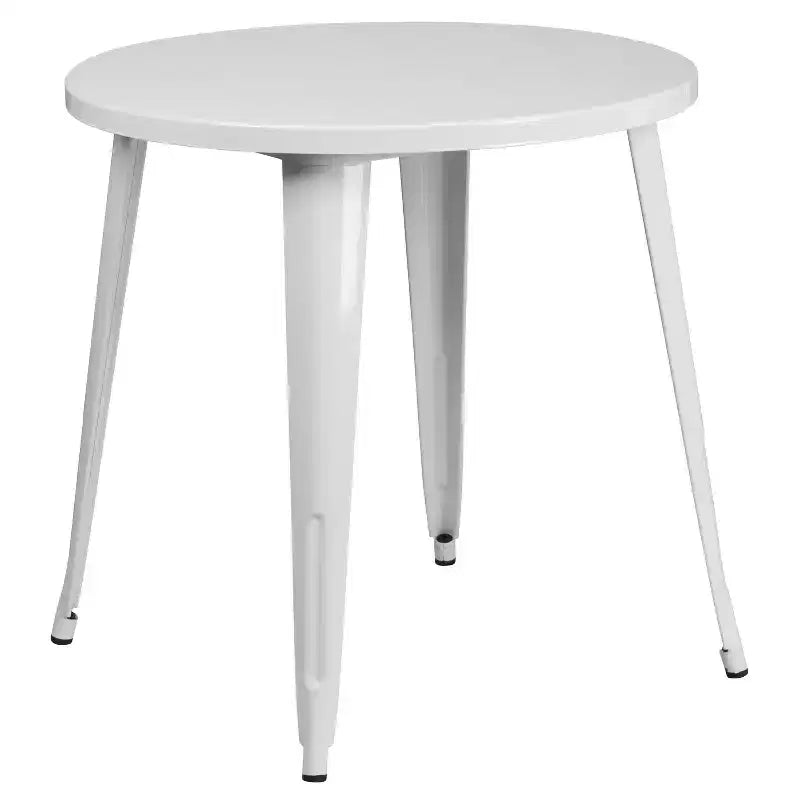 Flash Furniture Tavolo Rotondo in Metallo da 30 per Interni/Esterni di Grado Commerciale con 2 Sedie da Bar