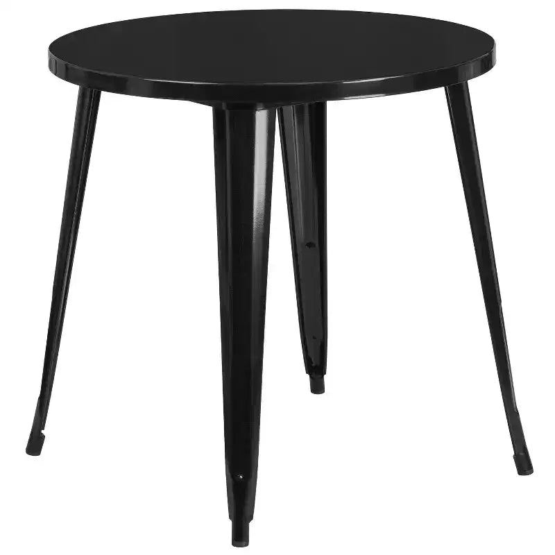 Flash Furniture Set da Tavolo Rotondo in Metallo da 30" Grado Commerciale per Interni ed Esterni con 4 Sedie da Caffetteria