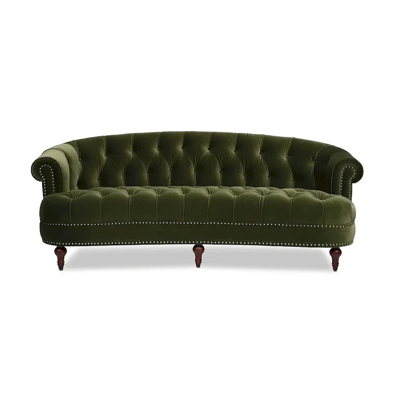 Divano Chesterfield trapuntato in velluto La Rosa 84 Mid-Century Modern
