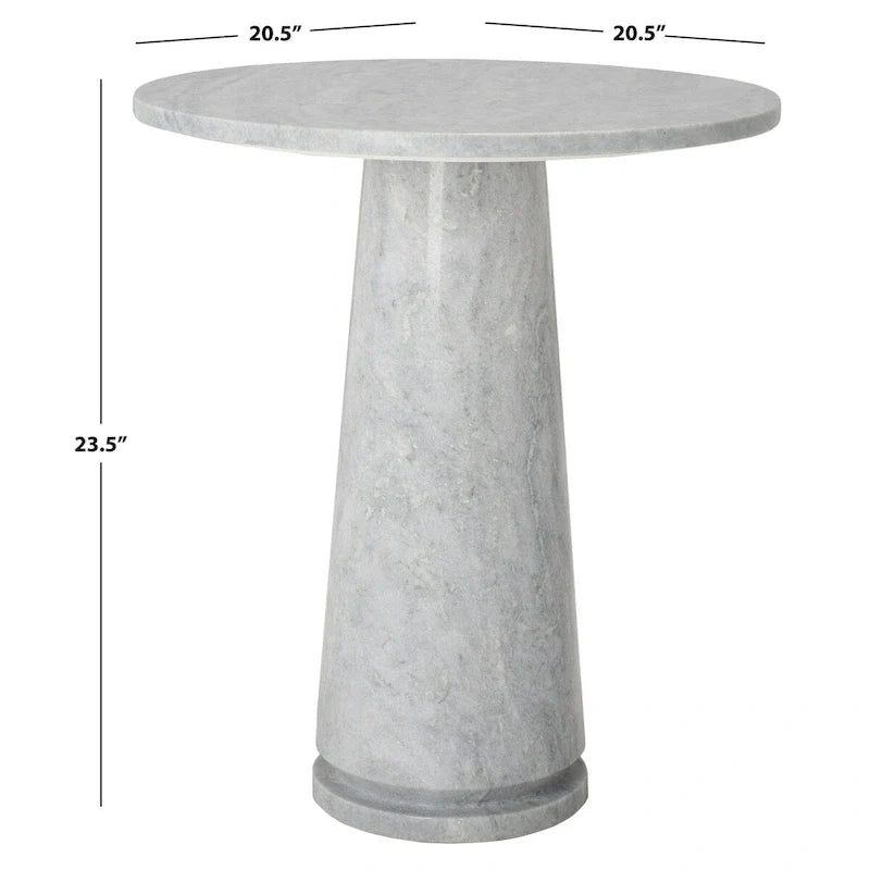 Tavolino d'appoggio rotondo alto in marmo Ghicu di SAFAVIEH Couture - 55,8 cm L x 53,3 cm P x 61 cm A - 53,3x53,3x61 cm