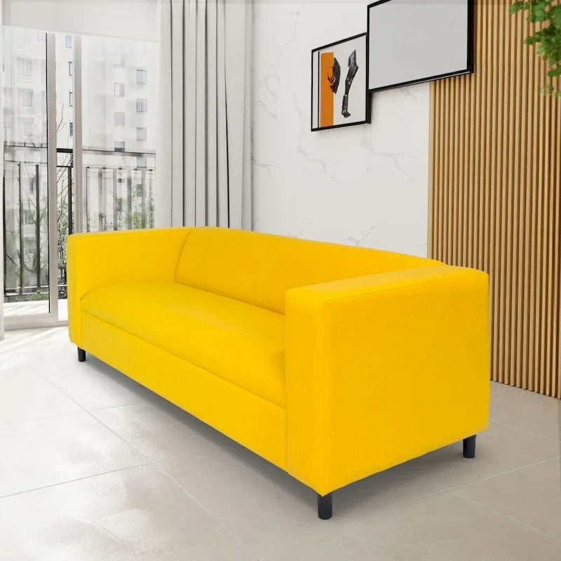 Divano a 3 posti moderno di metà secolo Coast to Coast Sofas, in ecopelle con struttura in legno massello e rivestito