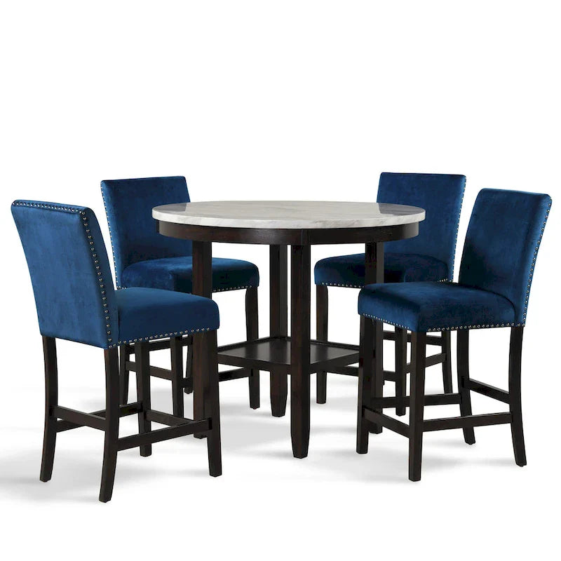 Set da 5 pezzi rotondo da bancone Reginald New Classic Furniture