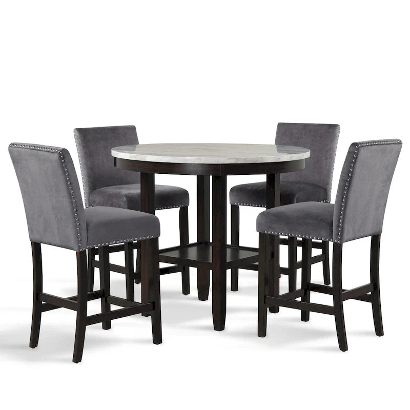 Set da 5 pezzi rotondo da bancone Reginald New Classic Furniture