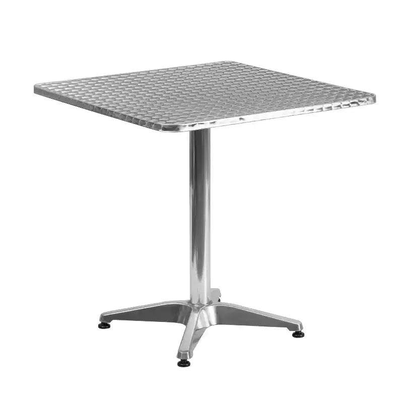 Set Tavolo Quadrato in Alluminio Emma e Oliver 27,5 con 4 Sedie a Schienale a Doghe