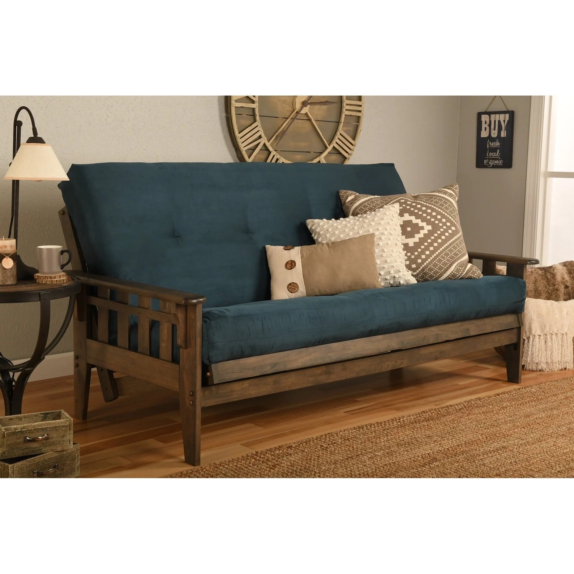 Set Futon Somette Tucson Full-size Noce Rustico con Materasso