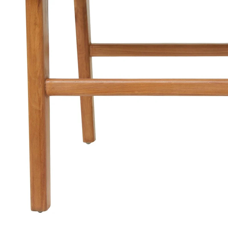 Sedie da Pranzo in Pelle Intrecciata Fatte a Mano con Struttura in Legno Teak - Set di 2 Marroni, Bianche o Nere - Roche River Decor