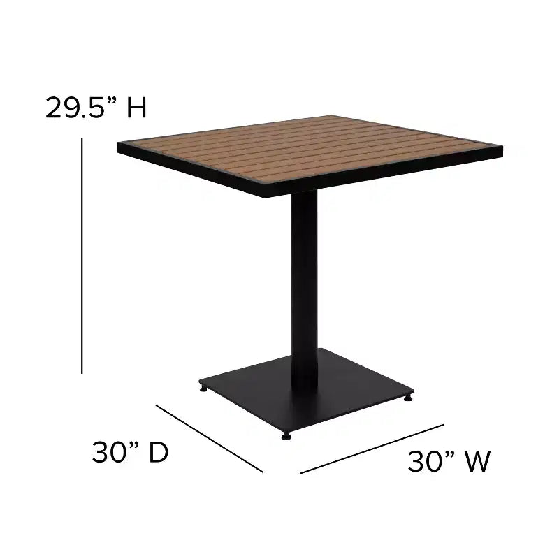 Set da 5 pezzi tavolo e sedie da patio Merrick Lane in simil-teak e metallo per interni/esterni con funzionalità per tutte le stagioni