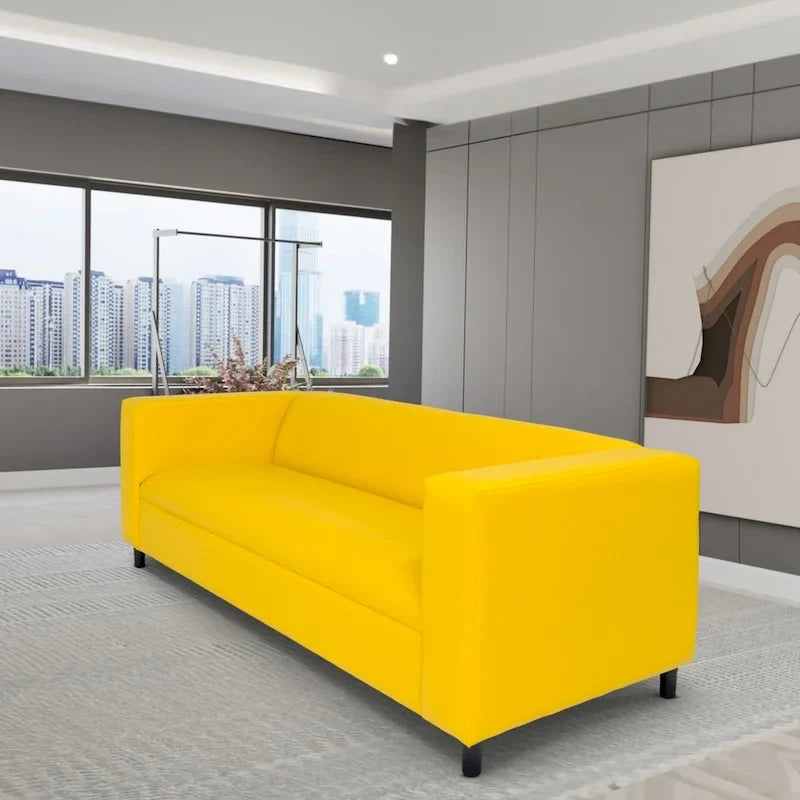 Divano a 3 posti moderno di metà secolo Coast to Coast Sofas, in ecopelle con struttura in legno massello e rivestito