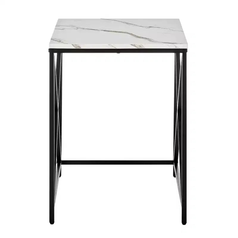 Square Marble Finish Nesting Side Table Set - Danya B.