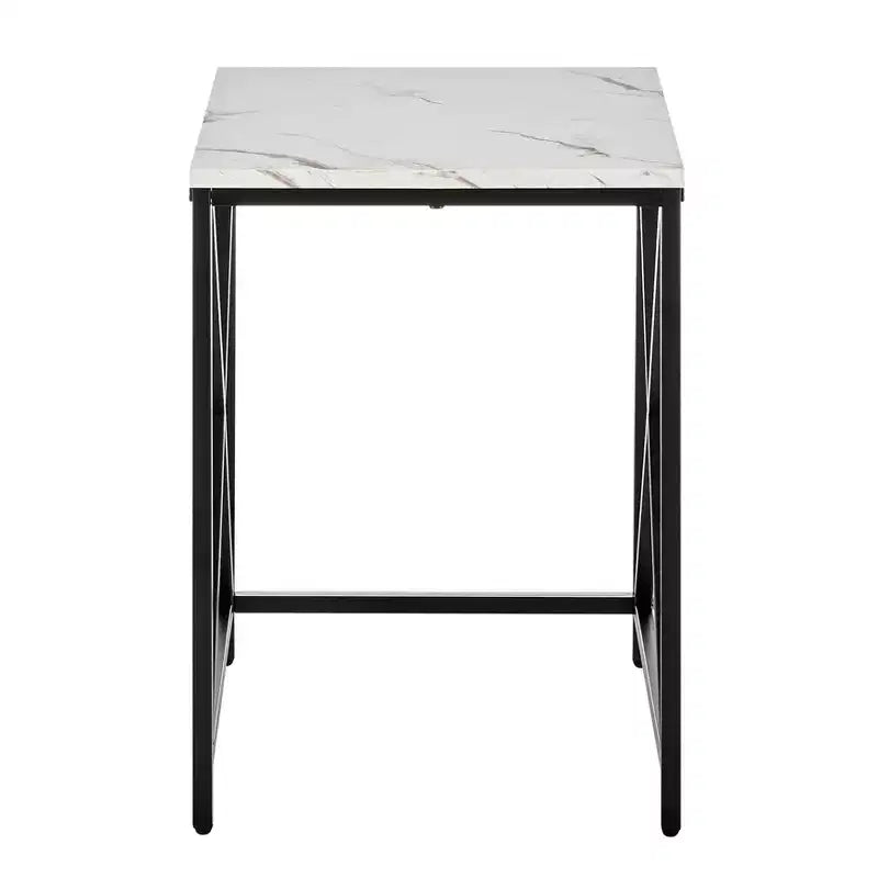 Square Marble Finish Nesting Side Table Set - Danya B.