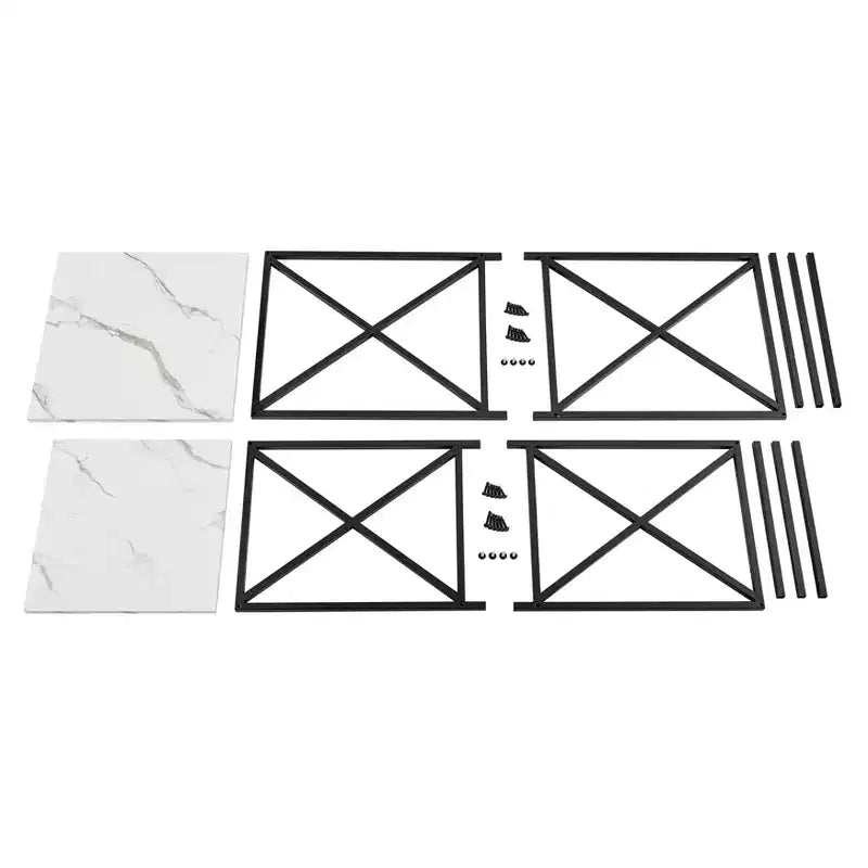 Square Marble Finish Nesting Side Table Set - Danya B.