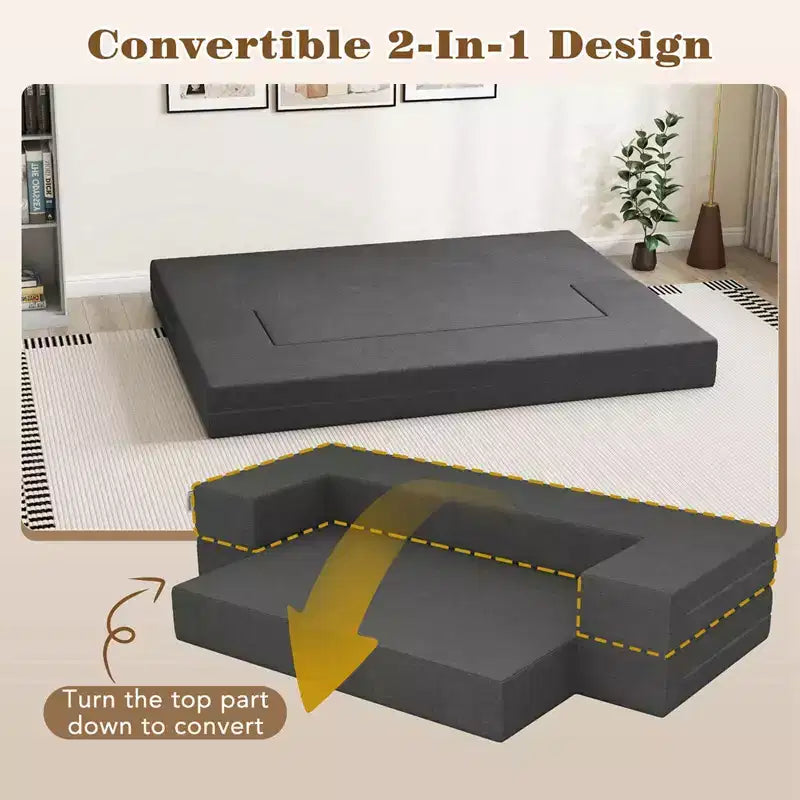 Divano Letto Pieghevole Costway da 20 cm con Schiuma ad Alta Densità e Rivestimento Lavabile Misura Singola/Matrimoniale