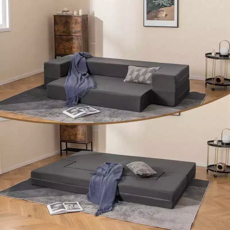Divano Letto Pieghevole Costway da 20 cm con Schiuma ad Alta Densità e Rivestimento Lavabile Misura Singola/Matrimoniale