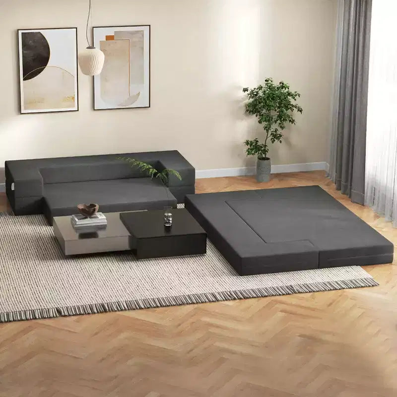 Divano Letto Pieghevole Costway da 20 cm con Schiuma ad Alta Densità e Rivestimento Lavabile Misura Singola/Matrimoniale