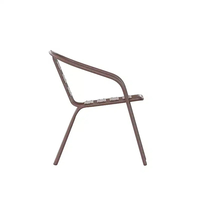 Set tavolo quadrato da interno/esterno Flash Furniture Lila 31.5'' in alluminio con 4 sedie con schienale a doghe