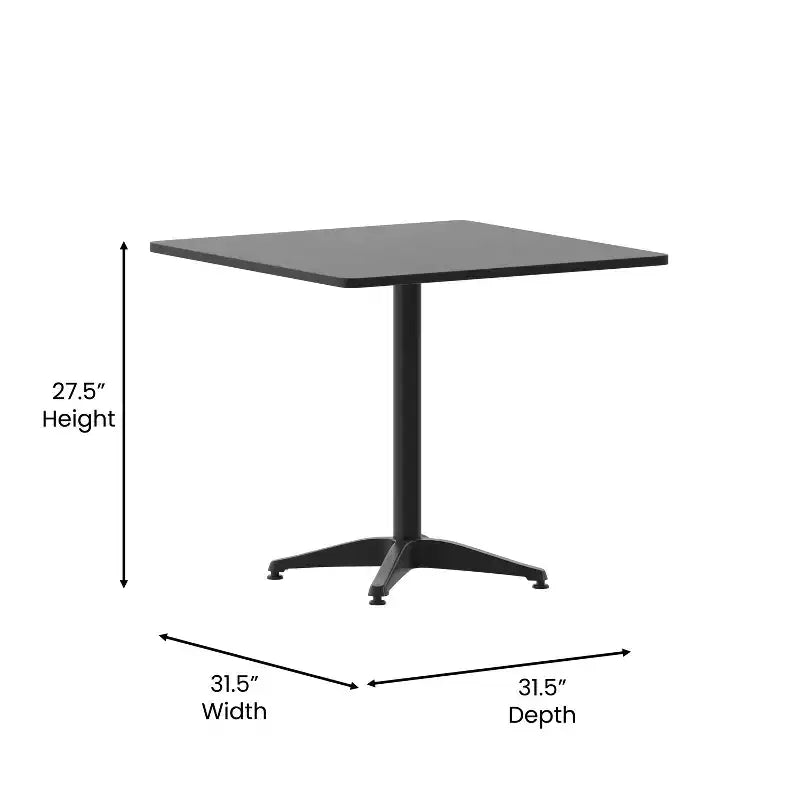 Set tavolo quadrato da interno/esterno Flash Furniture Lila 31.5'' in alluminio con 4 sedie con schienale a doghe