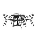 Set tavolo quadrato da interno/esterno Flash Furniture Lila 31.5'' in alluminio con 4 sedie con schienale a doghe