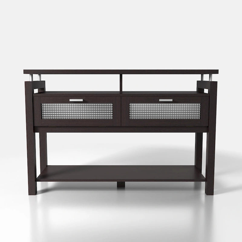Tavolino da divano Posa Modern Espresso 47 pollici a 2 ripiani di Furniture of America