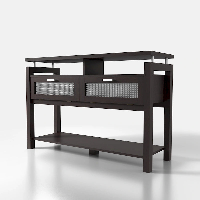 Tavolino da divano Posa Modern Espresso 47 pollici a 2 ripiani di Furniture of America