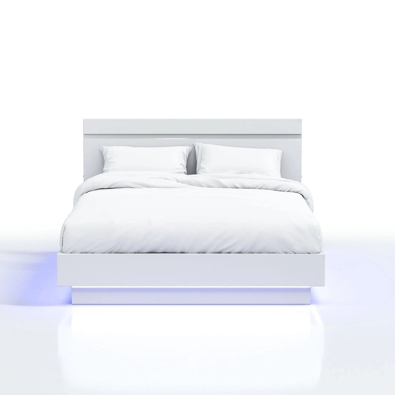 Letto a piattaforma Margatta Moderno con luci LED bianche di Furniture of America