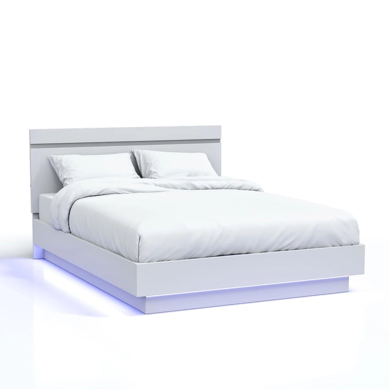 Letto a piattaforma Margatta Moderno con luci LED bianche di Furniture of America