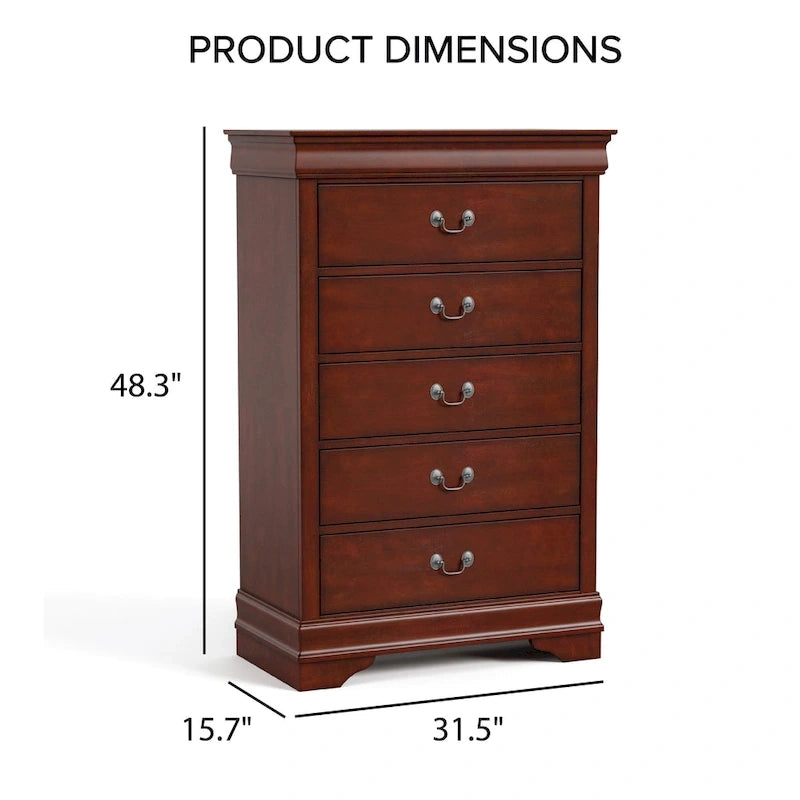 Furniture of America Devi Set Comodino e Cassettiera Tradizionali a 3 Pezzi in Legno Massello