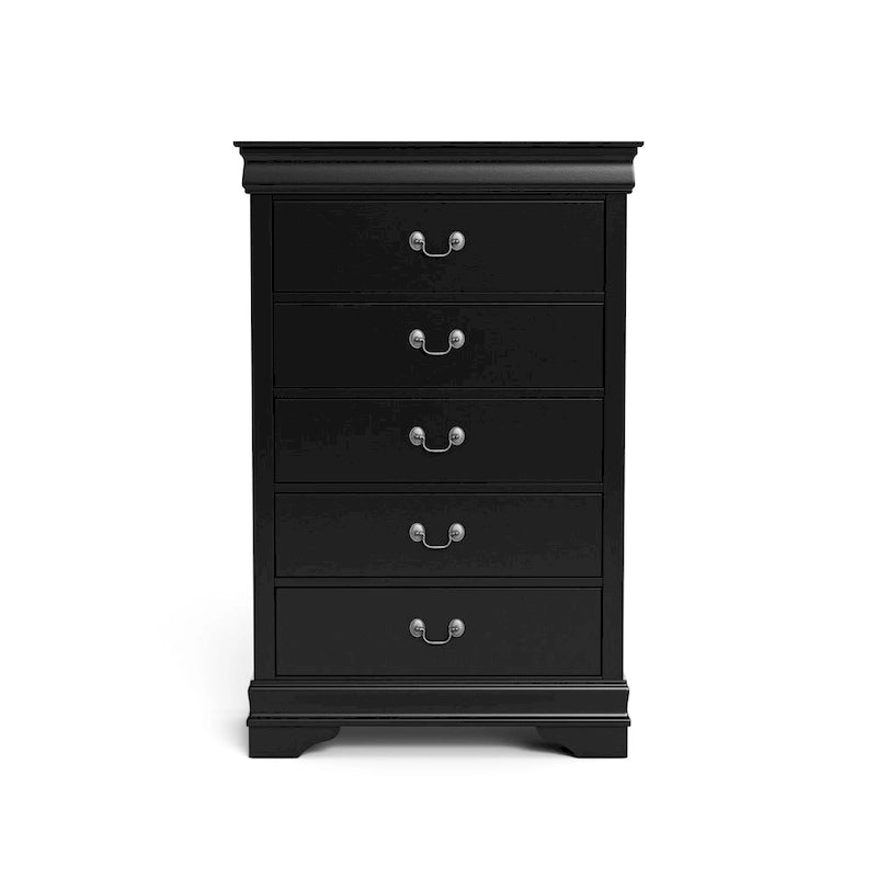 Furniture of America Devi Set Comodino e Cassettiera Tradizionali a 3 Pezzi in Legno Massello
