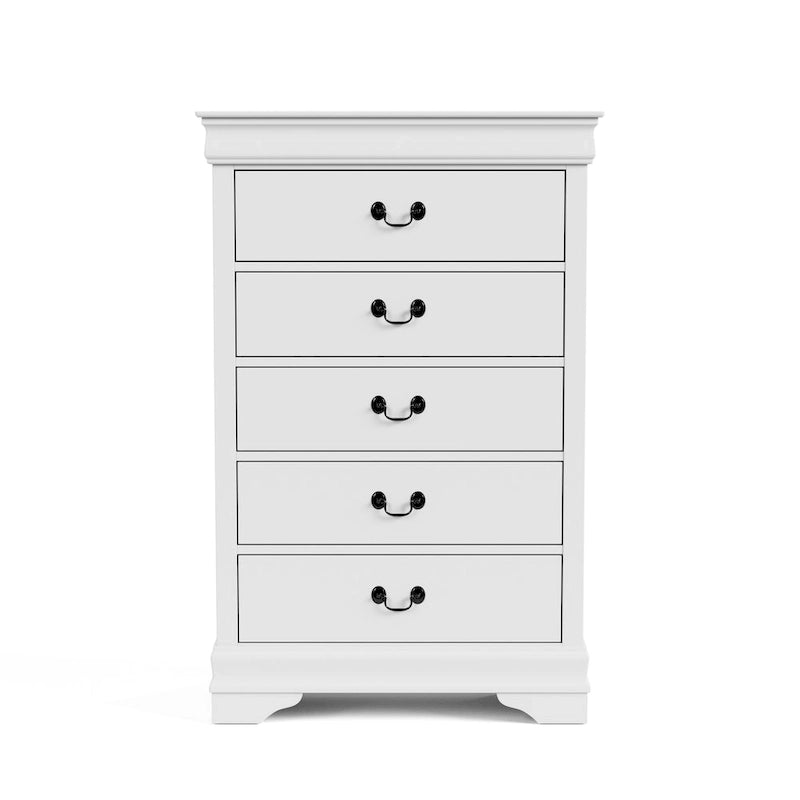 Furniture of America Devi Set Comodino e Cassettiera Tradizionali a 3 Pezzi in Legno Massello