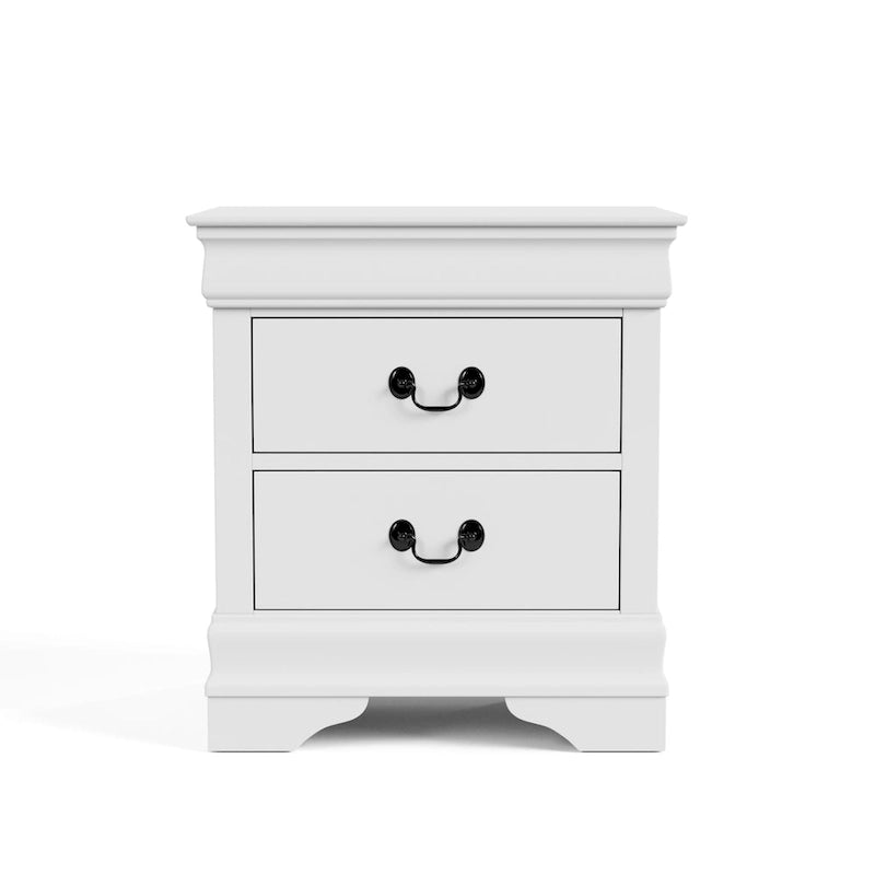 Furniture of America Devi Set Comodino e Cassettiera Tradizionali a 3 Pezzi in Legno Massello