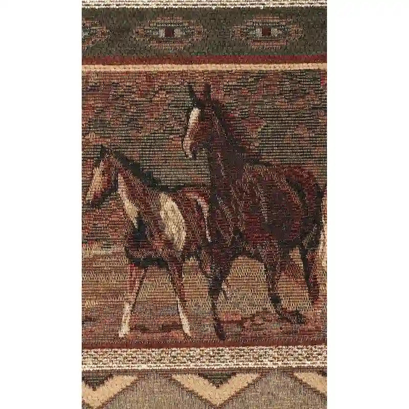 Poltrona American Furniture Classics Modello 8501-00-40 Wild Horses con Pouf Abbinato