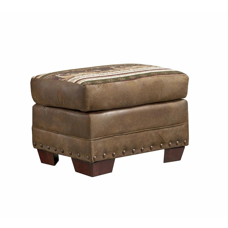 Poltrona American Furniture Classics Modello 8501-00-40 Wild Horses con Pouf Abbinato