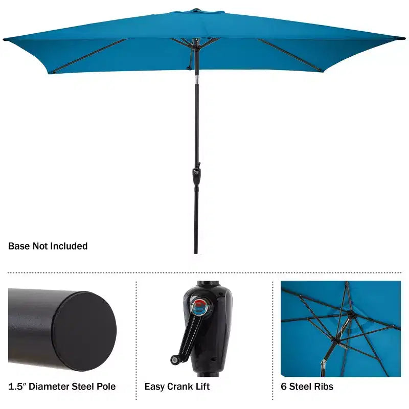 Alaterre Furniture 6pc Outdoor Patio Dining Set, Okemo Table with 10' Rectangular Umbrella