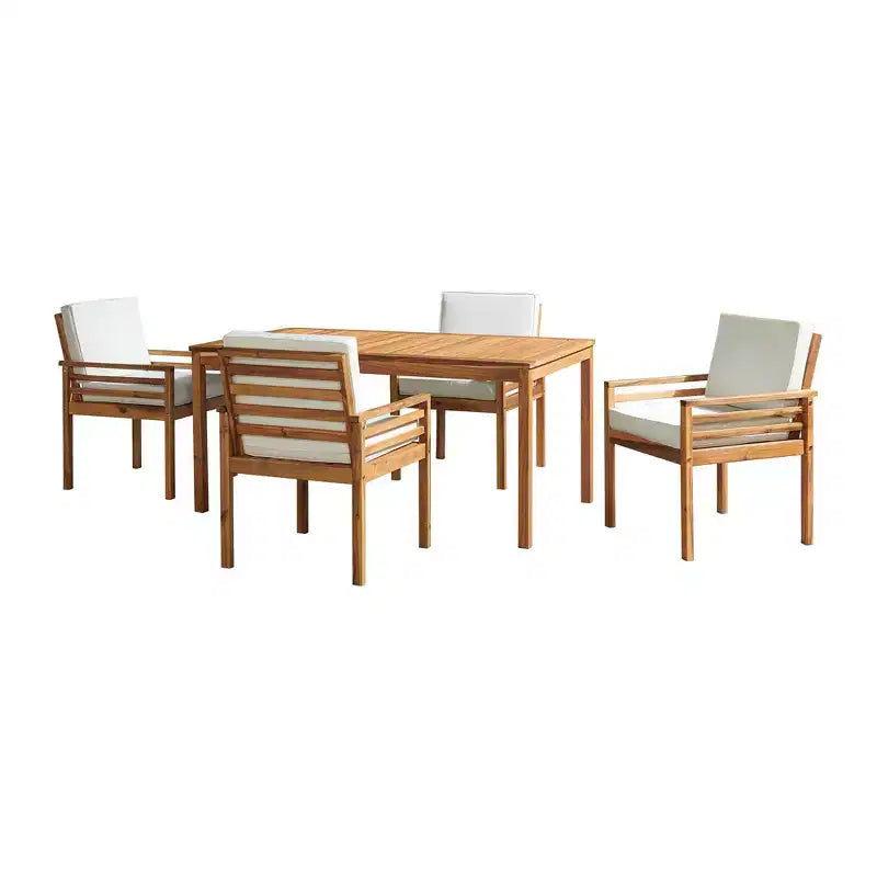 Alaterre Furniture 6pc Outdoor Patio Dining Set, Okemo Table with 10' Rectangular Umbrella