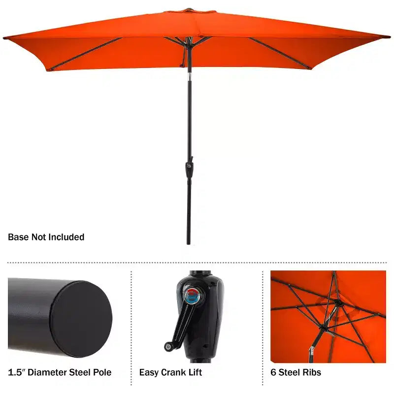 Alaterre Furniture 6pc Outdoor Patio Dining Set, Okemo Table with 10' Rectangular Umbrella
